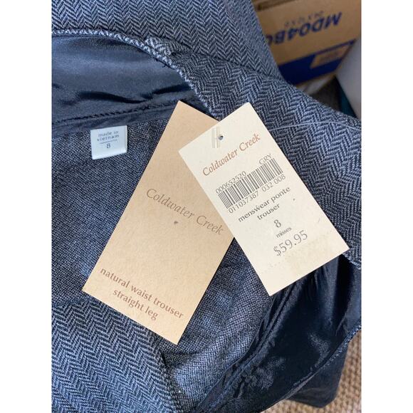 NWT $59.95 Coldwater Creek size 8 Misses Natural Waist Gray Trouser Straight Leg - Picture 9 of 10